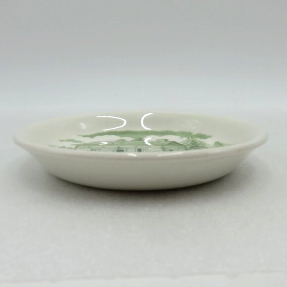 WOOD & SONS Upper Canada Village Green White Dish Farming Scene England - Picture 5 of 10